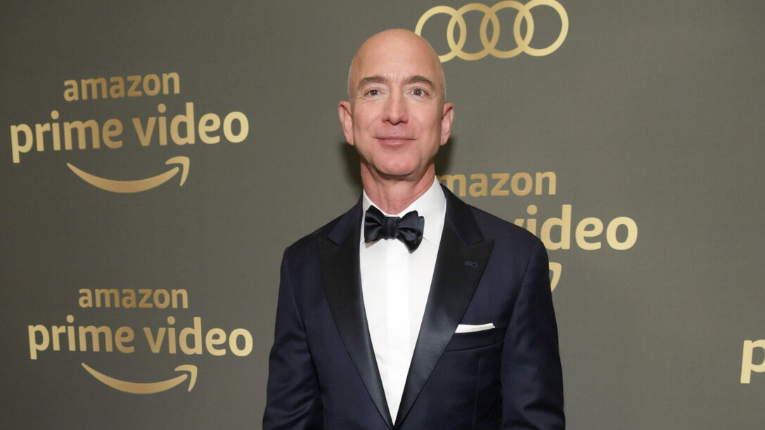 Jeff Bezos attends the Amazon Prime Video's Golden Globe Awards After Party at The Beverly Hilton Hotel