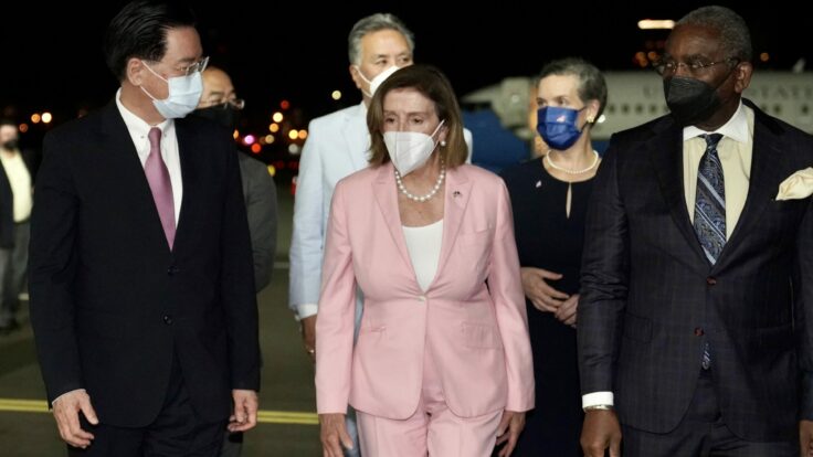 U.S. House Speaker Nancy Pelosi lands in Taiwan