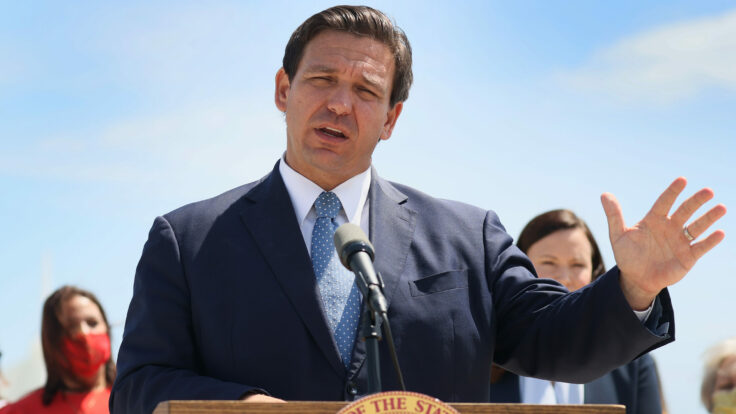 Florida Governor Ron DeSantis Holds News Conference In Miami