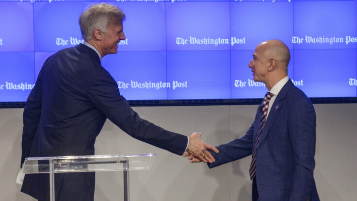 Post Publisher Fred Ryan and owner Jeff Bezos.