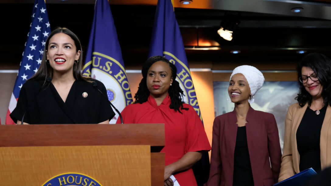 Congresswomen Ocasio-Cortez, Tlaib, Omar, And Pressley Hold News Conference After President Trump Attacks Them On Twitter