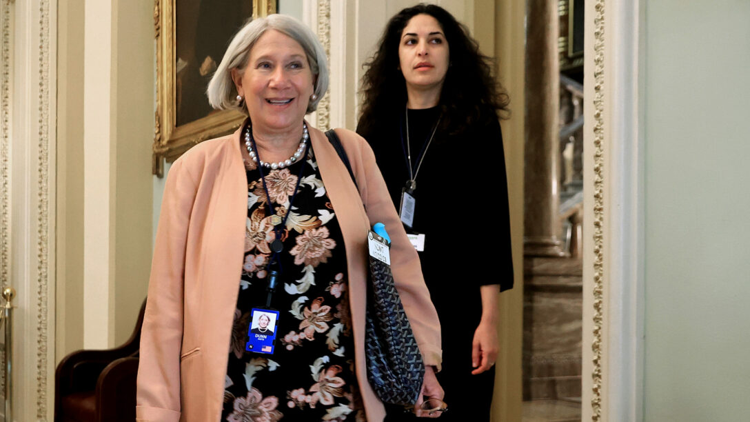 Anita Dunn, senior advisor to President Joe Biden, and White House Deputy Director of Legislative Affairs Reema Dodin