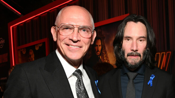 Lionsgate’s Joe Drake and Keanu Reeves.