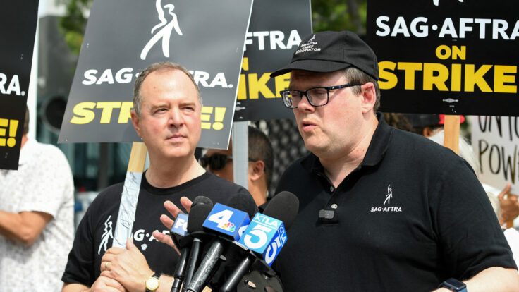 Rep. Adam Schiff and SAG-AFTRA chief negotiator Duncan Crabtree-Ireland.
