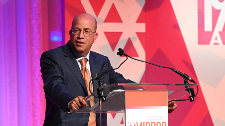 Jeff Zucker speaks at the 2019 Mirror Awards at Cipriani 42nd Street on June 13, 2019 in New York City