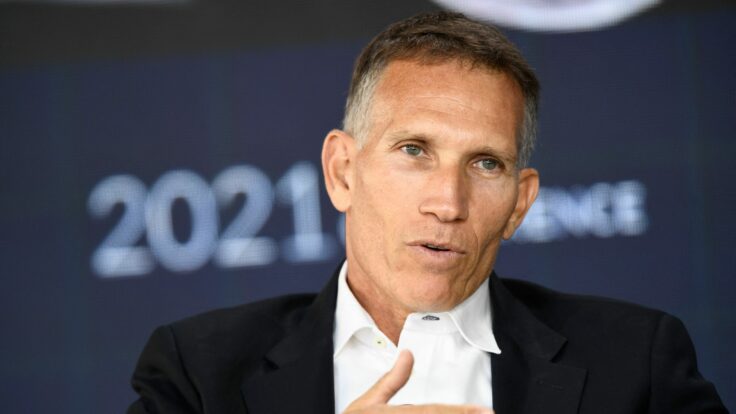 Ynon Kreiz, Chairman and CEO, Mattel Inc., speaks during the Milken Institute Global Conference on October 19, 2021 in Beverly Hills, California.