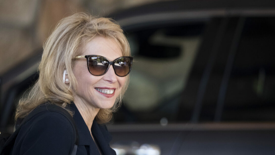 Shari Redstone arrives at the Sun Valley Resort for the annual Allen & Company Sun Valley Conference on July 10, 2018, in Sun Valley, Idaho.