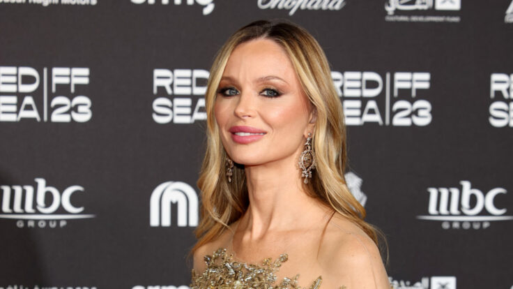 Georgina Chapman attends the red carpet on the closing night of the Red Sea International Film Festival 2023 on December 07, 2023 in Jeddah, Saudi Arabia.