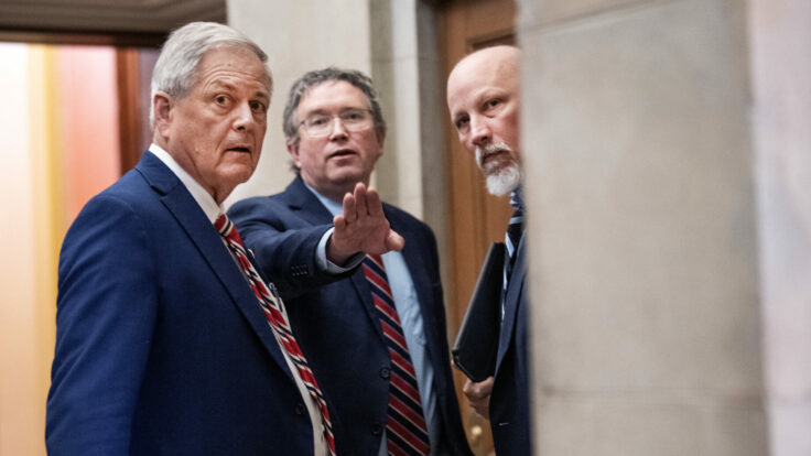 Reps. Ralph Norman, R-S.C., Thomas Massie, R-Ky., and Chip Roy, R-Texas