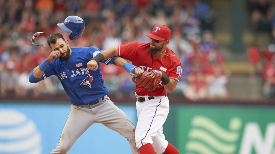 mlb rangers blue jays fight
