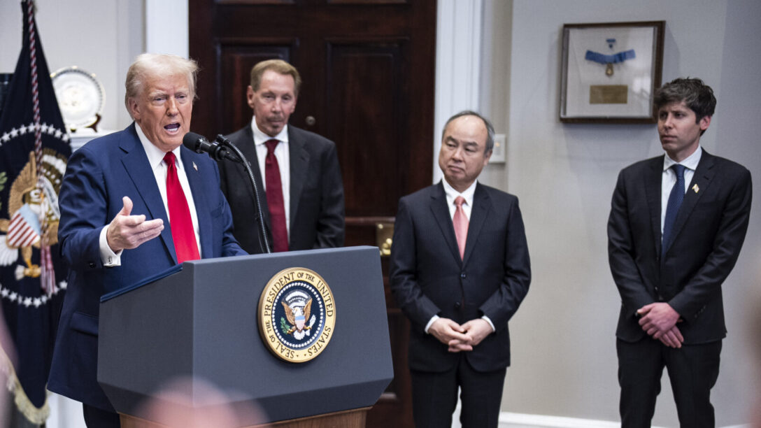 Donald Trump, Sam Altman, Larry Ellison, Masayoshi Son