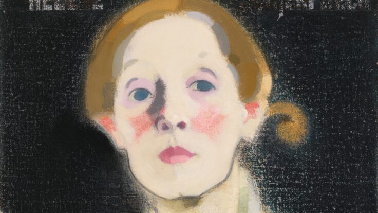 Helene Schjerfbeck Self-Portait with Black Background_1915