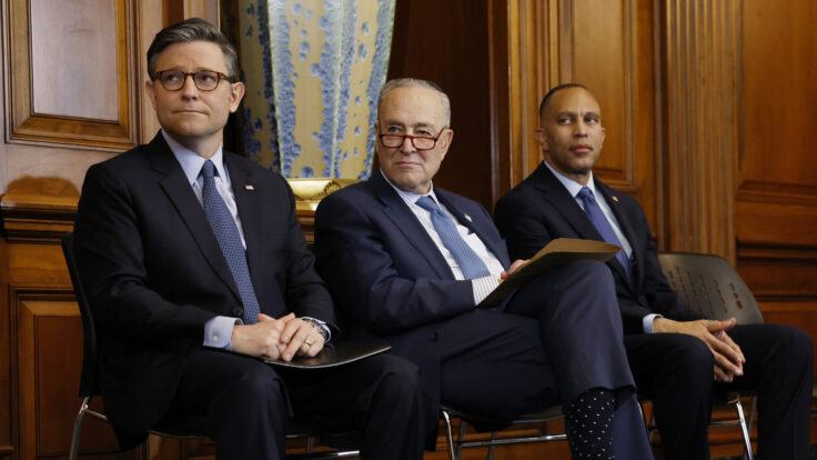 Mike Johnson chuck schumer Hakeem Jeffries